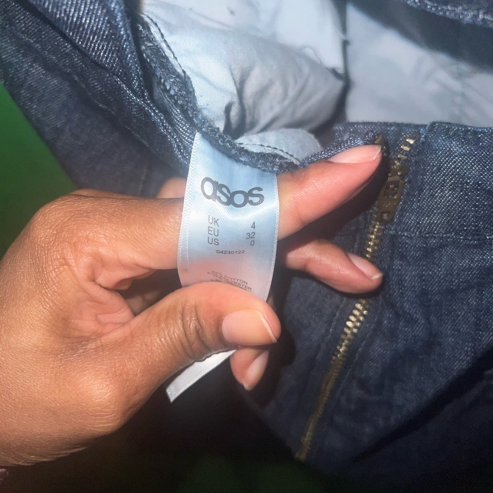 ASOS Denim Jumpsuit with Keyhole Back size 0 - Picture 6 of 7